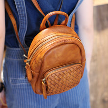 Load image into Gallery viewer, Cute Womens Brown Mini Leather Backpack Bag Purse Nice Backpacks for Women
