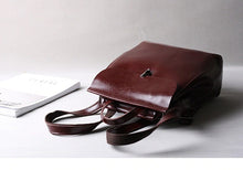Load image into Gallery viewer, Classic Button Convertible Leather Backpack Bag School Purse for Women
