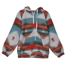 Load image into Gallery viewer, Geo Print Long Sleeve Hoodie
