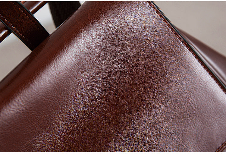 Coffee Handmade Leather Backpack