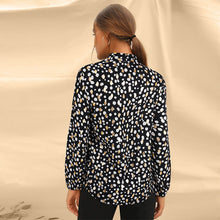 Load image into Gallery viewer, Black Dots Print Long Sleeve Blouse
