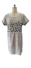 Load image into Gallery viewer, Stripped Leopard Print Shift Mini Dress
