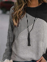 Load image into Gallery viewer, Stripped Color Block Long Sleeve Sweatshirt
