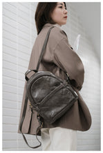 Load image into Gallery viewer, Small Leather Backpack Ladies Leather Rucksack for Women
