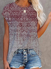 Load image into Gallery viewer, Red Print Short Sleeve T-shirt
