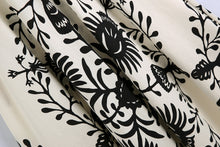 Load image into Gallery viewer, White Print Collar Long Sleeve Midi Dress
