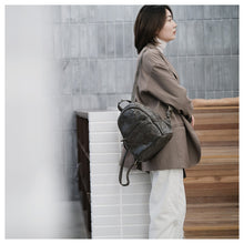 Load image into Gallery viewer, Small Leather Backpack Ladies Leather Rucksack for Women
