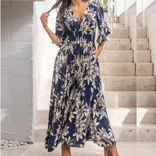 Load image into Gallery viewer, Navy Floral Pockets Maxi Dress
