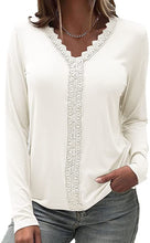 Load image into Gallery viewer, Lace Patchwork V-neck Top
