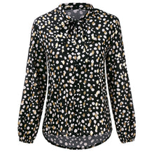 Load image into Gallery viewer, Black Dots Print Long Sleeve Blouse
