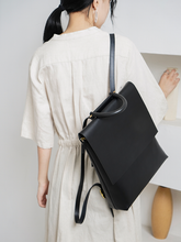 Load image into Gallery viewer, Black Leather Backpack Women
