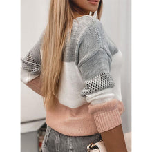 Load image into Gallery viewer, Hollow Out Neck Color Block Sweater
