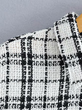 Load image into Gallery viewer, Fashion Single Breasted Tweed Plaid Jacket

