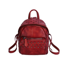 Load image into Gallery viewer, Small Rivets Leather Backpack Purse for Women
