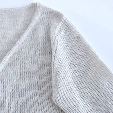 Load image into Gallery viewer, Grey Wrap Long Sleeve Mini Dress
