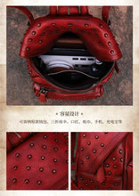 Load image into Gallery viewer, Small Rivets Leather Backpack Purse for Women
