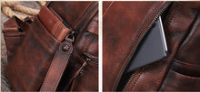 Load image into Gallery viewer, Vintage Leather Rucksack Womens Vintage School Backpacks Leather Backpack Purse
