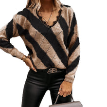 Load image into Gallery viewer, Color Block Lace Trimmed Sweater
