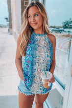 Load image into Gallery viewer, Blue Snaked Print Top
