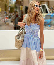 Load image into Gallery viewer, Color Block Straps Tiered Maxi Dress
