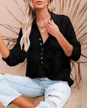 Load image into Gallery viewer, Black Buttons Down Long Sleeve Top
