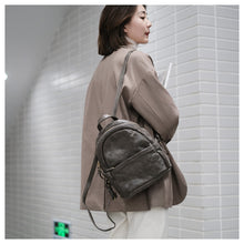 Load image into Gallery viewer, Small Leather Backpack Ladies Leather Rucksack for Women
