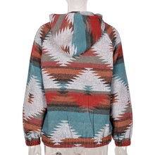 Load image into Gallery viewer, Geo Print Long Sleeve Hoodie

