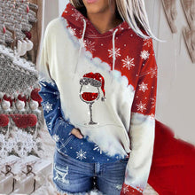 Load image into Gallery viewer, Snowflake Santa Hat Glass Hoodie
