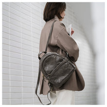 Load image into Gallery viewer, Small Leather Backpack Ladies Leather Rucksack for Women
