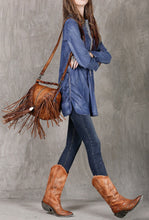 Load image into Gallery viewer, Womens Boho Leather Fringe Crossbody Handbags Small Purses Bags for Women
