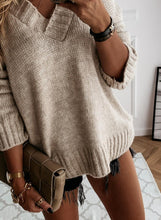 Load image into Gallery viewer, Brown V-neck Sweater
