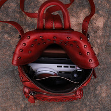 Load image into Gallery viewer, Small Rivets Leather Backpack Purse for Women
