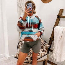 Load image into Gallery viewer, Geo Print Long Sleeve Hoodie
