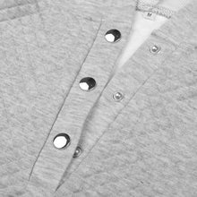 Load image into Gallery viewer, V-neck Long Sleeve Flap Waffle Hood Pullover Sweatshirt
