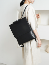 Load image into Gallery viewer, Black Leather Backpack Women
