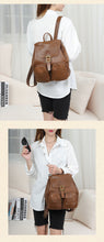 Load image into Gallery viewer, Black Leather Backpack Purse Ladies Leather Rucksack Bag For Women
