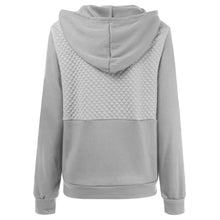 Load image into Gallery viewer, V-neck Long Sleeve Flap Waffle Hood Pullover Sweatshirt
