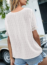 Load image into Gallery viewer, White Lace Patchwork V-neck Top
