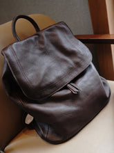 Load image into Gallery viewer, Simple Womens Leather Rucksack Plain Black Backpack For Women
