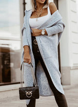 Load image into Gallery viewer, Grey Pockets Hoodied Long Cardigan
