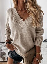 Load image into Gallery viewer, Brown V-neck Sweater
