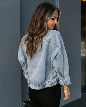 Load image into Gallery viewer, Casual Long Sleeved Leopard Denim Jacket
