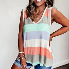 Load image into Gallery viewer, Stripped V-neck Tank Top
