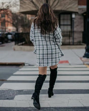 Load image into Gallery viewer, Fashion Single Breasted Tweed Plaid Jacket
