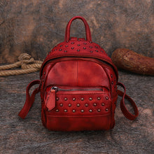 Load image into Gallery viewer, Small Rivets Leather Backpack Purse for Women
