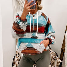 Load image into Gallery viewer, Geo Print Long Sleeve Hoodie
