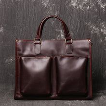 Load image into Gallery viewer, Leather Briefcase Vintage Leather Messenger Bag

