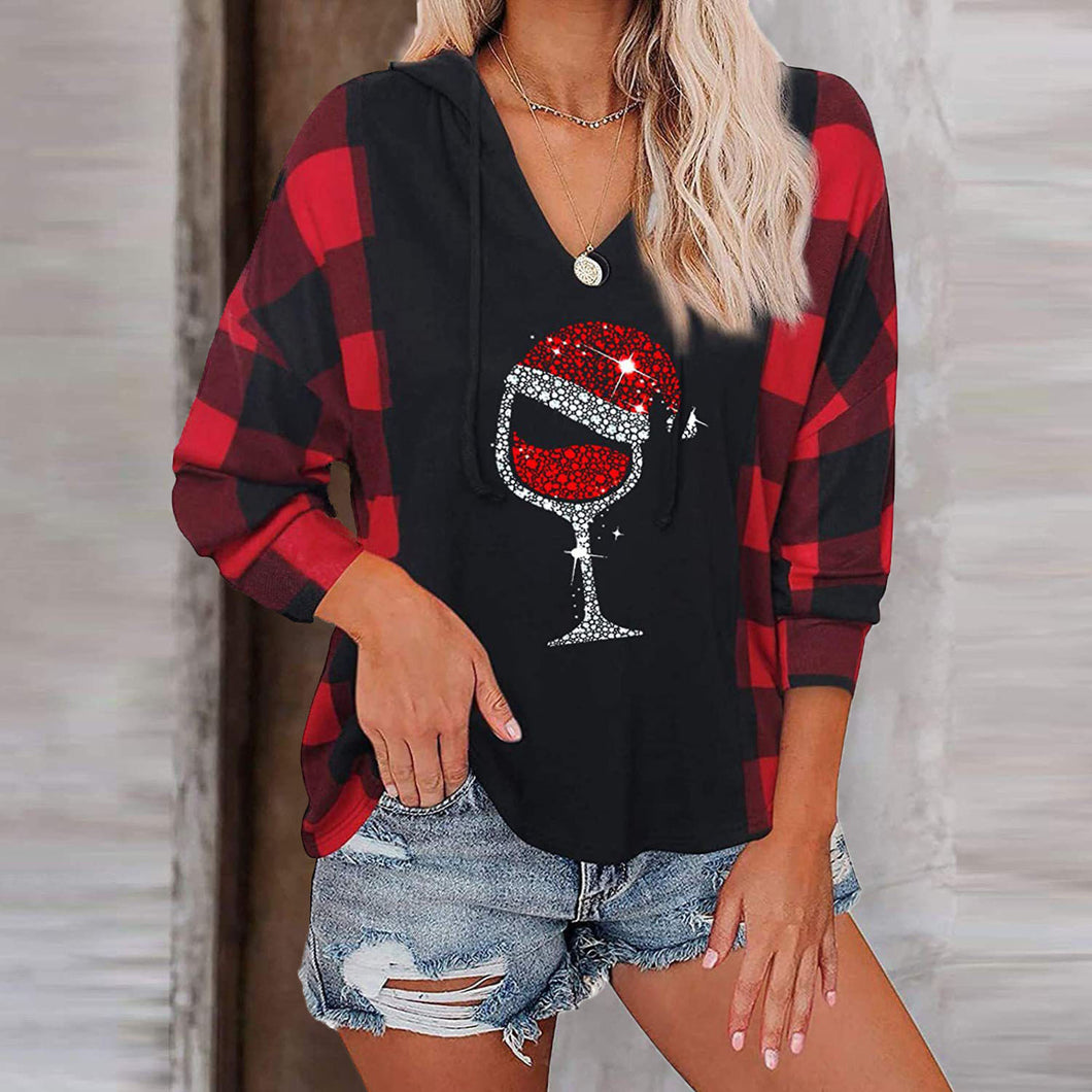 Red Plaid Print Top