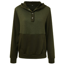 Load image into Gallery viewer, V-neck Long Sleeve Flap Waffle Hood Pullover Sweatshirt
