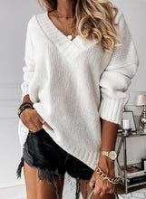 Load image into Gallery viewer, Simple White Long Sleeve Sweater
